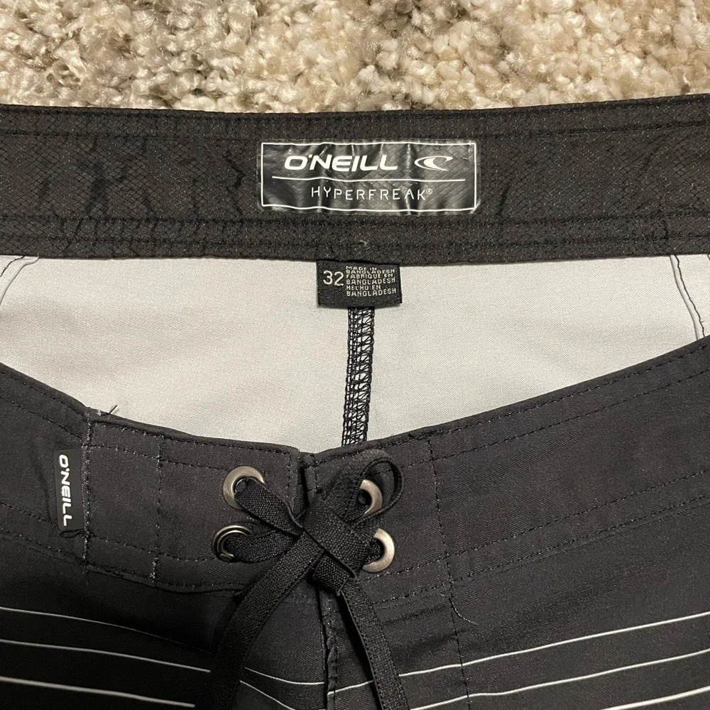 O'Neill Black and Gray‎ Striped Board Shorts